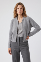 Alison | Dames Gebreide Trui met Lange Mouwen – Vest met Rits en Structuur