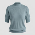Fioravina | Dames-top met structuur – effen kleur, mouwen met getailleerde manchetten