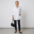 Rellia | Oversized chiffonblouse voor dames – omgeslagen kraag, lange mouwen