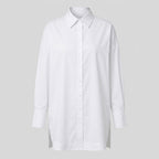 Rellia | Oversized chiffonblouse voor dames – omgeslagen kraag, lange mouwen