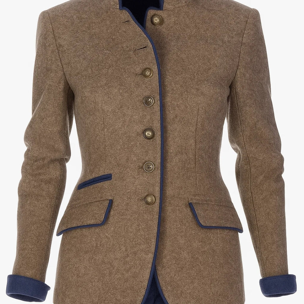 Maelle | Elegante damesvest – Hoge opstaande kraag, knoopsluiting aan de voorkant & gestructureerde comfortabele pasvorm