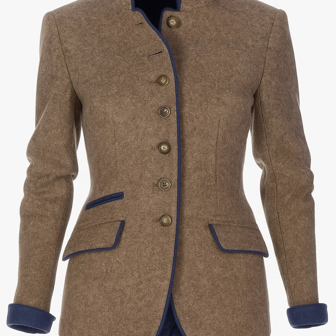 Maelle | Elegante damesvest – Hoge opstaande kraag, knoopsluiting aan de voorkant & gestructureerde comfortabele pasvorm