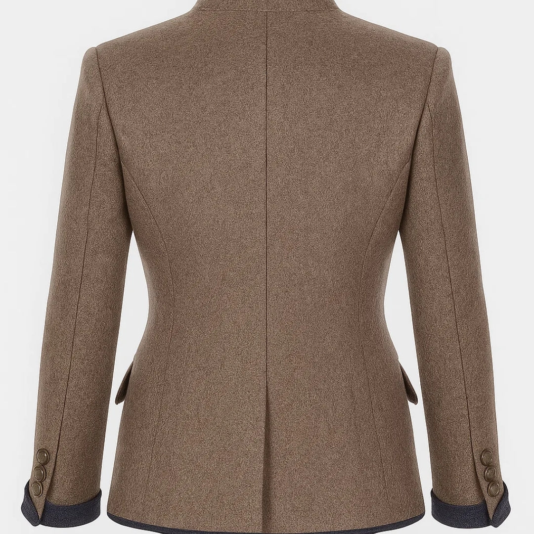Maelle | Elegante damesvest – Hoge opstaande kraag, knoopsluiting aan de voorkant & gestructureerde comfortabele pasvorm