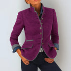 Maelle | Elegante damesvest – Hoge opstaande kraag, knoopsluiting aan de voorkant & gestructureerde comfortabele pasvorm