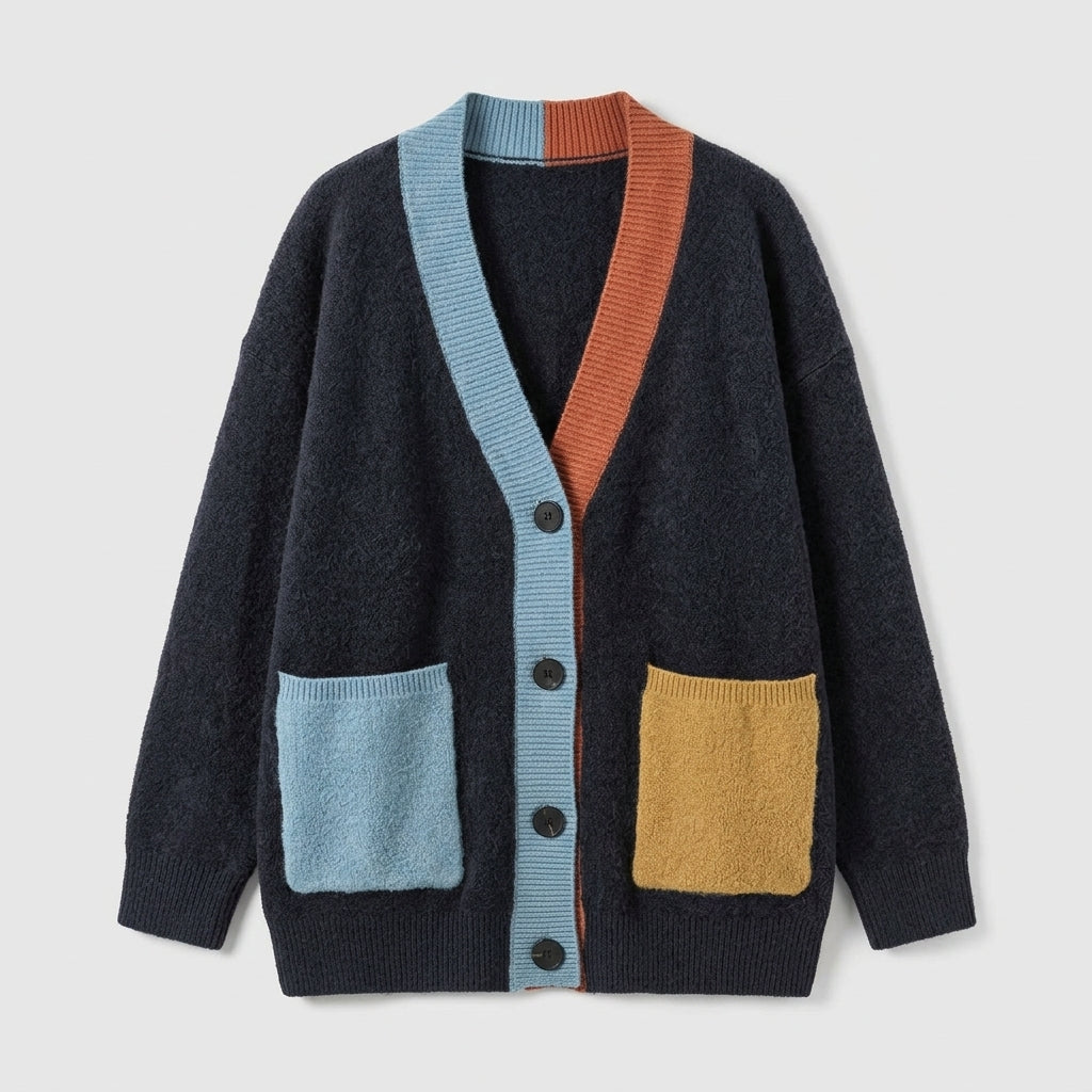 Caelienne | Oversized damesvest – met knopen aan de voorkant, zakken aan de voorkant