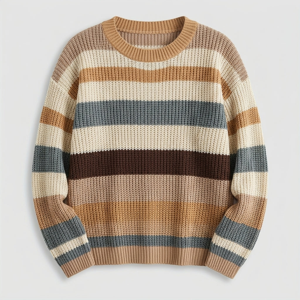 Gavielle | Gestreepte geribde damestrui – Zacht gebreide pullover