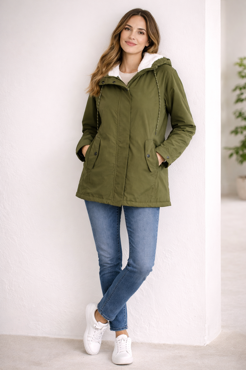 Anaïs | Lange winterjas voor dames met capuchon en warme voering