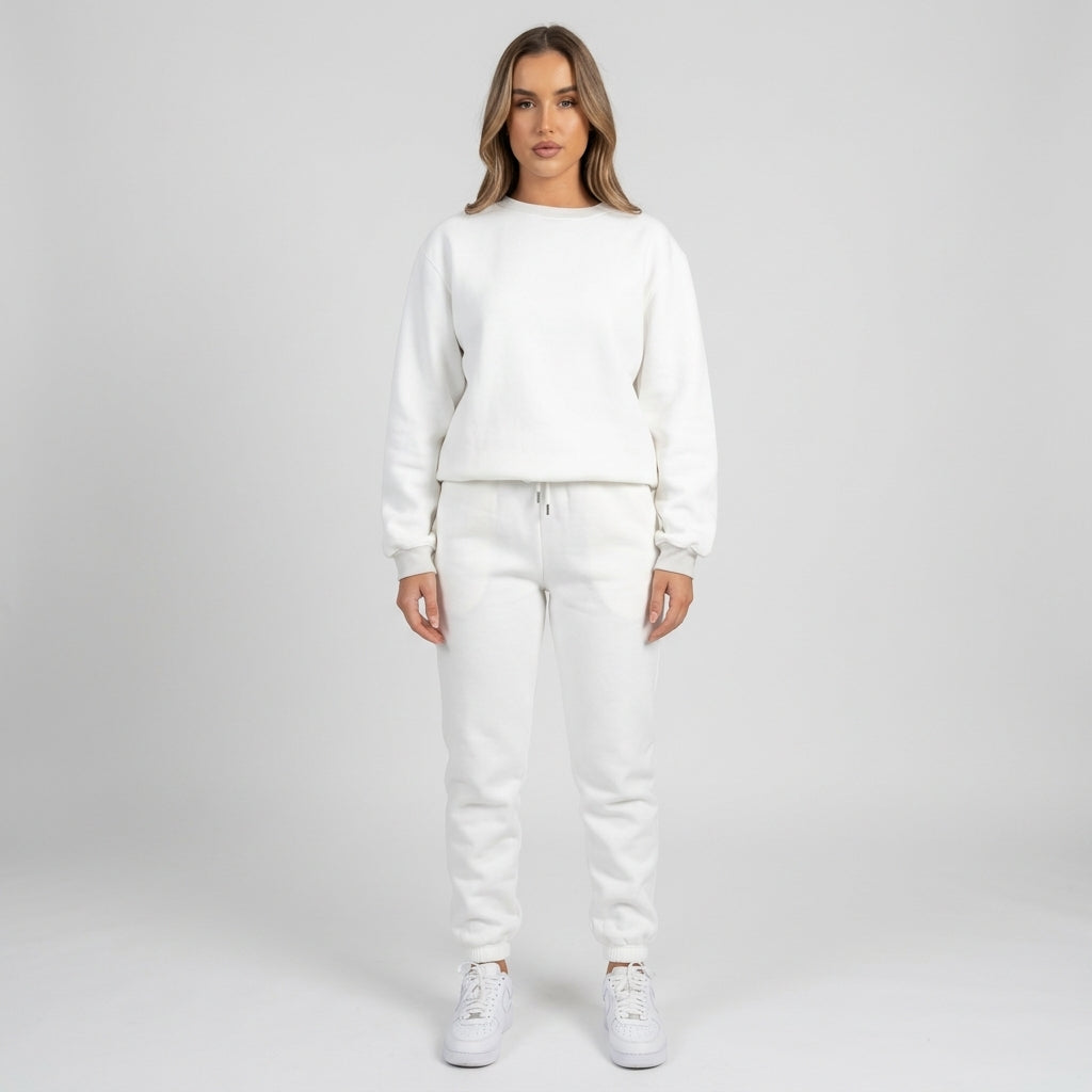 Cyvella | 2-delige fleece-loungewearset voor dames – zachte trui en joggingbroek