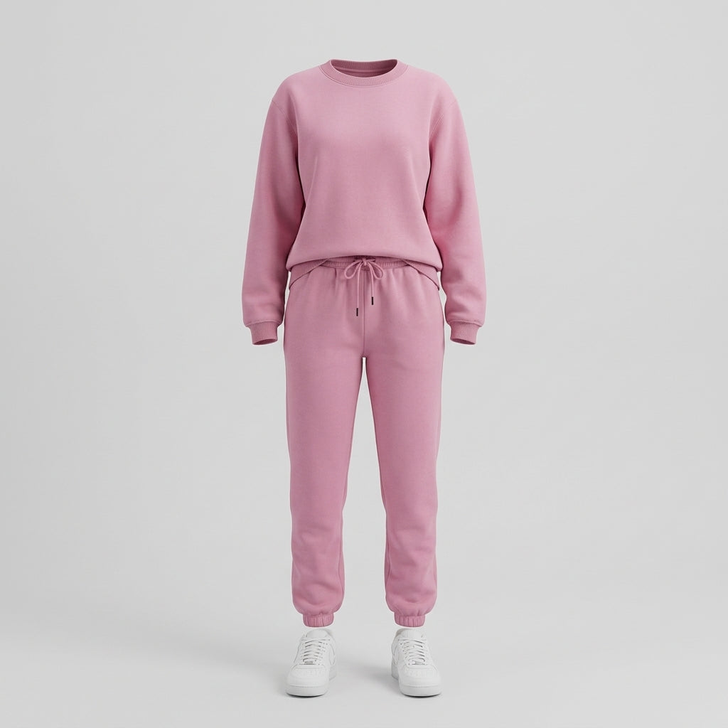 Cyvella | 2-delige fleece-loungewearset voor dames – zachte trui en joggingbroek