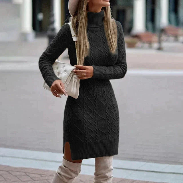 Kaneli | Elegante Gebreide Damesjurk – Stijlvolle Winterjurk van Gebreid Materiaal