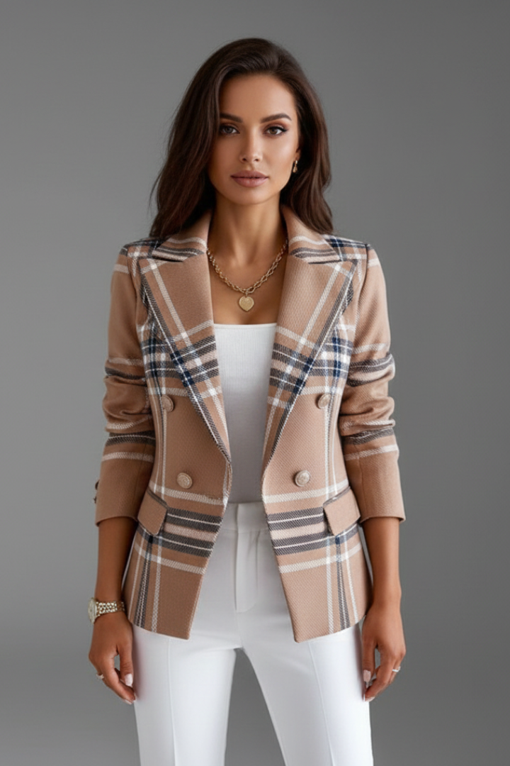 Vivienne | Blazer met structuur voor dames – gestructureerde pasvorm, klassieke revers
