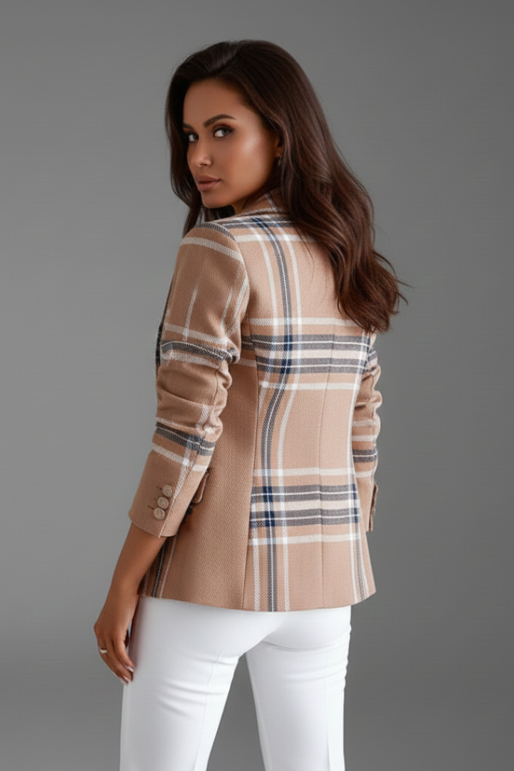 Vivienne | Blazer met structuur voor dames – gestructureerde pasvorm, klassieke revers