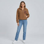 Quinelle | Pluche damesjas met rits – Zacht fleece