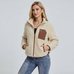 Quinelle | Pluche damesjas met rits – Zacht fleece