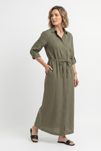 Oriel | Lange shirtjurk voor dames – lange mouwen, knoopsluiting