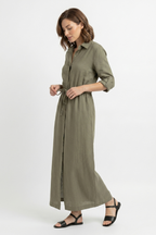 Oriel | Lange shirtjurk voor dames – lange mouwen, knoopsluiting
