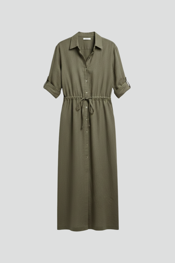 Oriel | Lange shirtjurk voor dames – lange mouwen, knoopsluiting