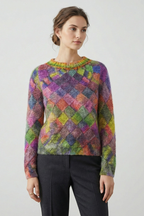 Amabel | Damestrui van gestructureerd breiwerk – ronde hals, pullover met lange mouwen