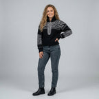 Kirellia | Fair Isle-jacquardtrui voor dames – Pullover met halve rits en hoge hals