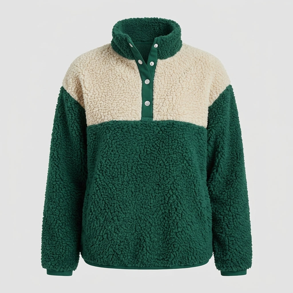 Zelyssa | Pluche sweatshirt voor dames – Color-block-ontwerp
