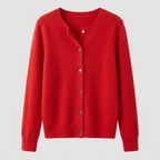 Avessia | Damestrui in Wol-Look – V-Hals, Knoopsluiting & Comfortabele Pasvorm