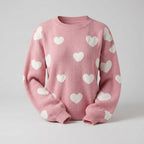 Brialyn | Damestrui met hartjesprint – Zachte gebreide pullover