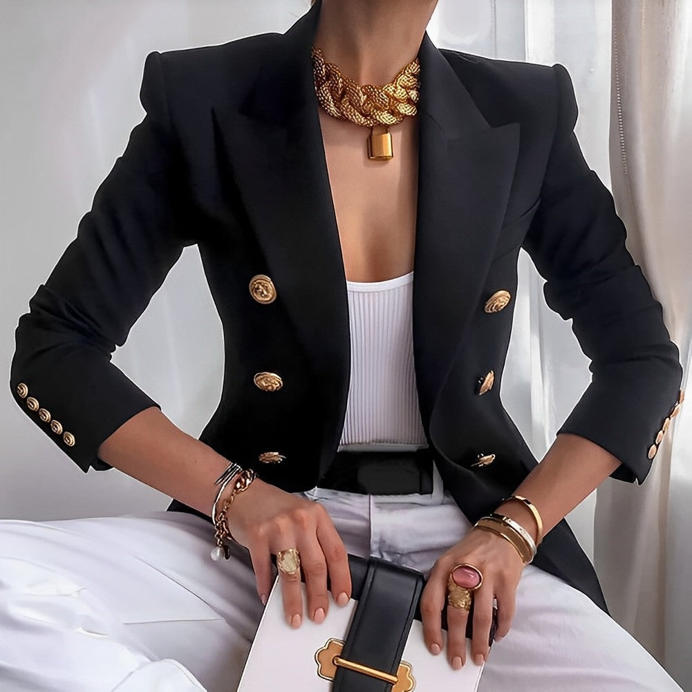 Aelina | Elegante Business Blazer Dames – Old Money Luxe, Klassieke Getailleerde Jas