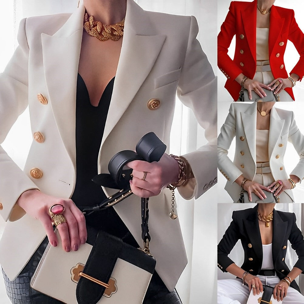 Aelina | Elegante Business Blazer Dames – Old Money Luxe, Klassieke Getailleerde Jas