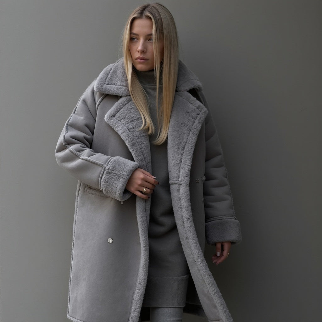 Bette | Suède Winterjas Dames met Fleecevoering – Warme Jas voor Koud Weer