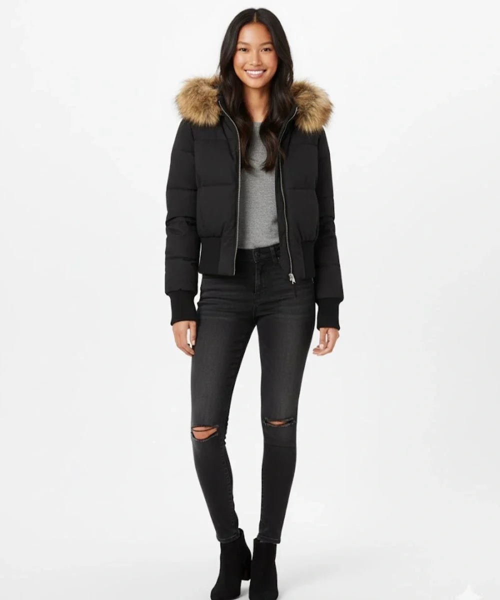 Annabel | Gewatteerde winterjas voor dames met afneembare capuchon en elastische manchetten