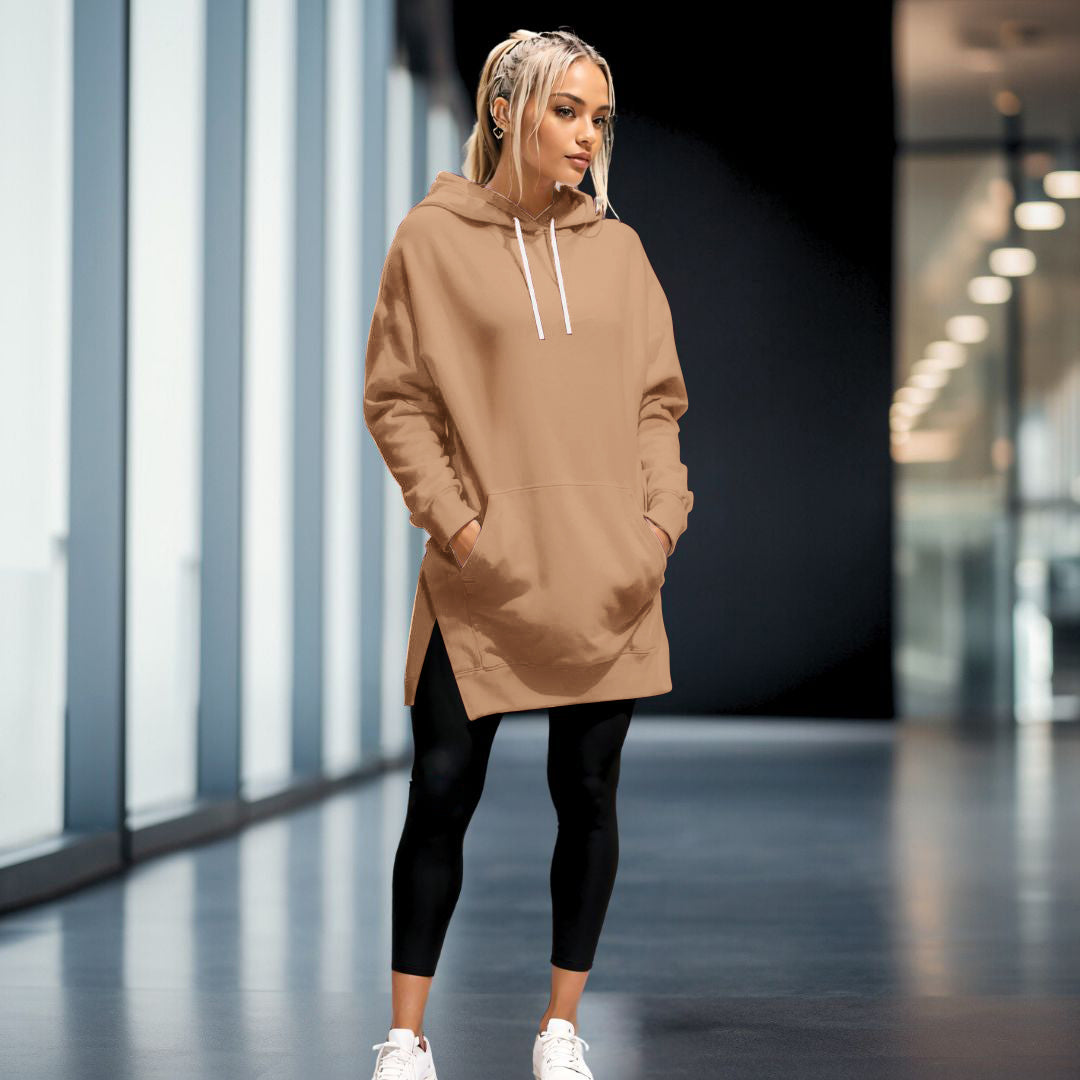 Alarda | Oversized Sweaterjurk Dames – Lange Hoodie Jurk met Capuchon