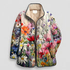 Eirielle | Vintage gewatteerd damesjack met bloemenprint – Lichtgewicht, veelkleurig jack