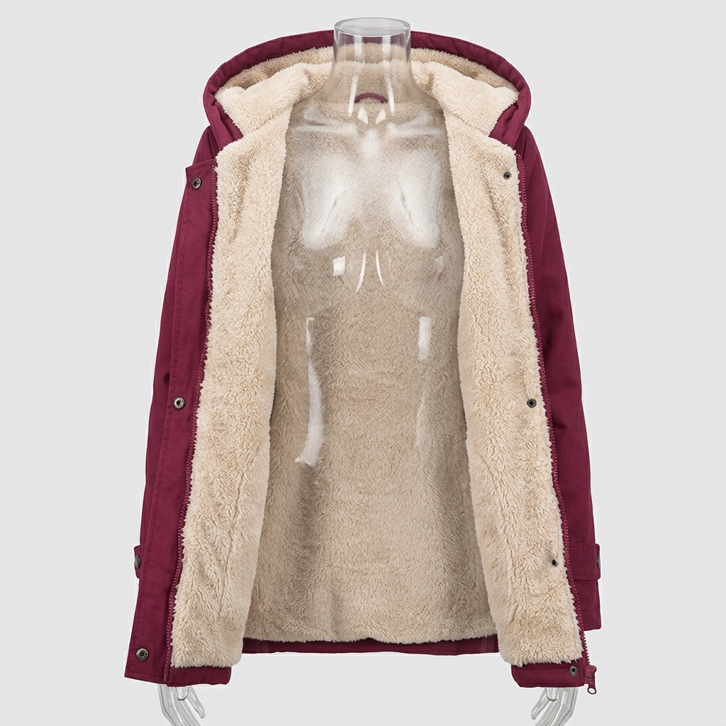 Nerella | Zwarte windjack voor dames – Warme, casual jas met ritssluiting