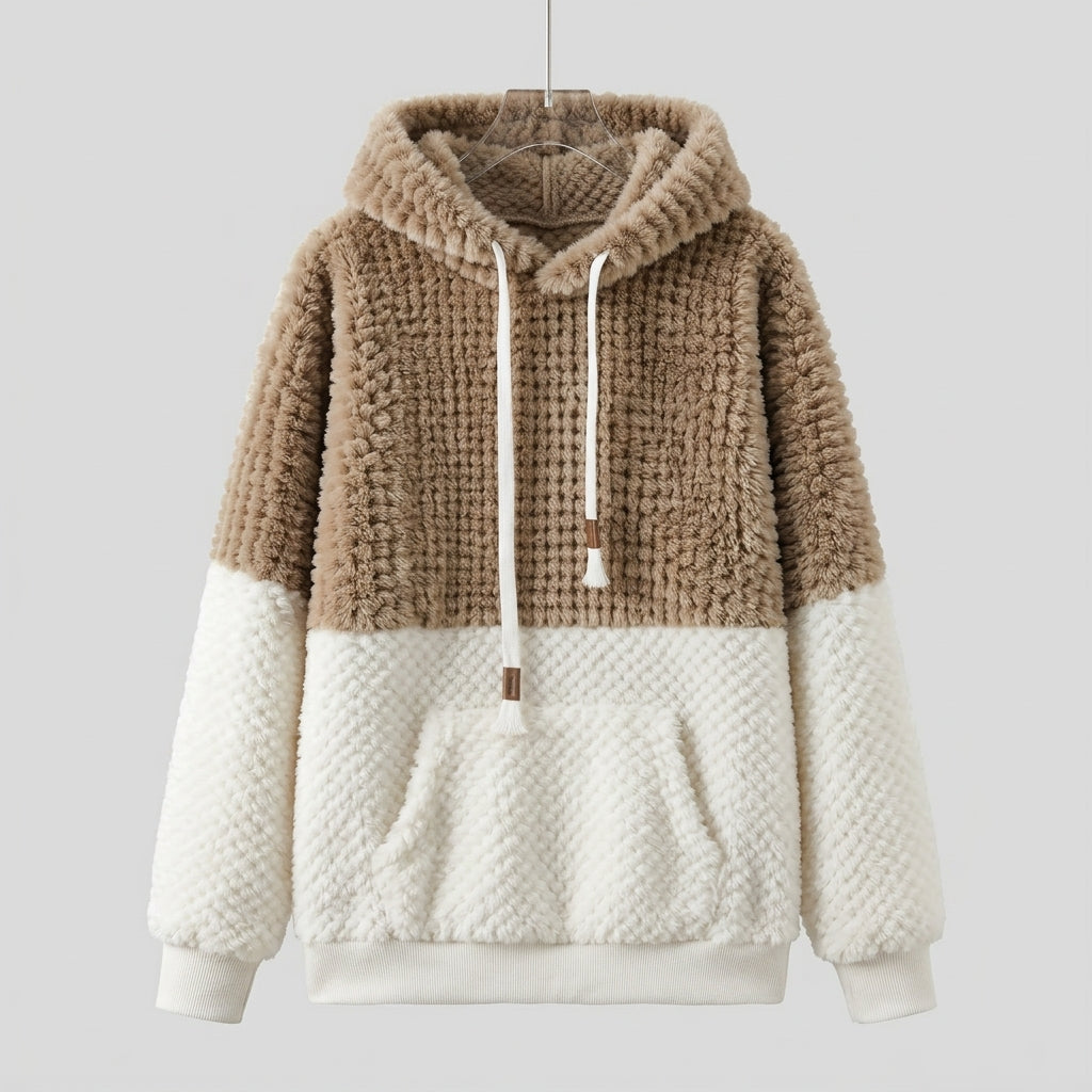 Ismerie | Pluche dames-sweatshirt met capuchon – Zachte pullover met lange mouwen