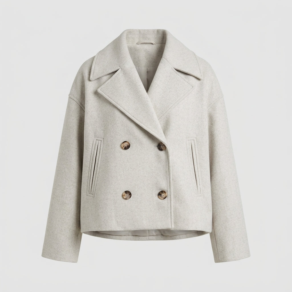 Drusilla | Korte Dames Jas – Double-Breasted Jas met Dubbele Rij Knopen