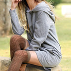 Agnita | Lange Hoodie Jurk Dames – Sweatshirt Jurk met Capuchon, Katoen-Polyestermix