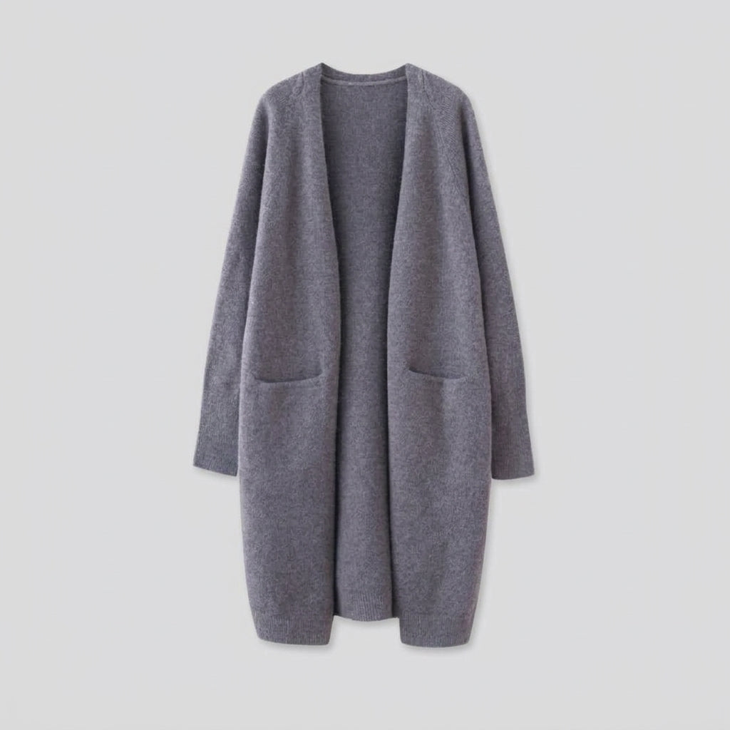 Rosavina | Lange Dames Cardigan van Cashmere – Open Voorkant