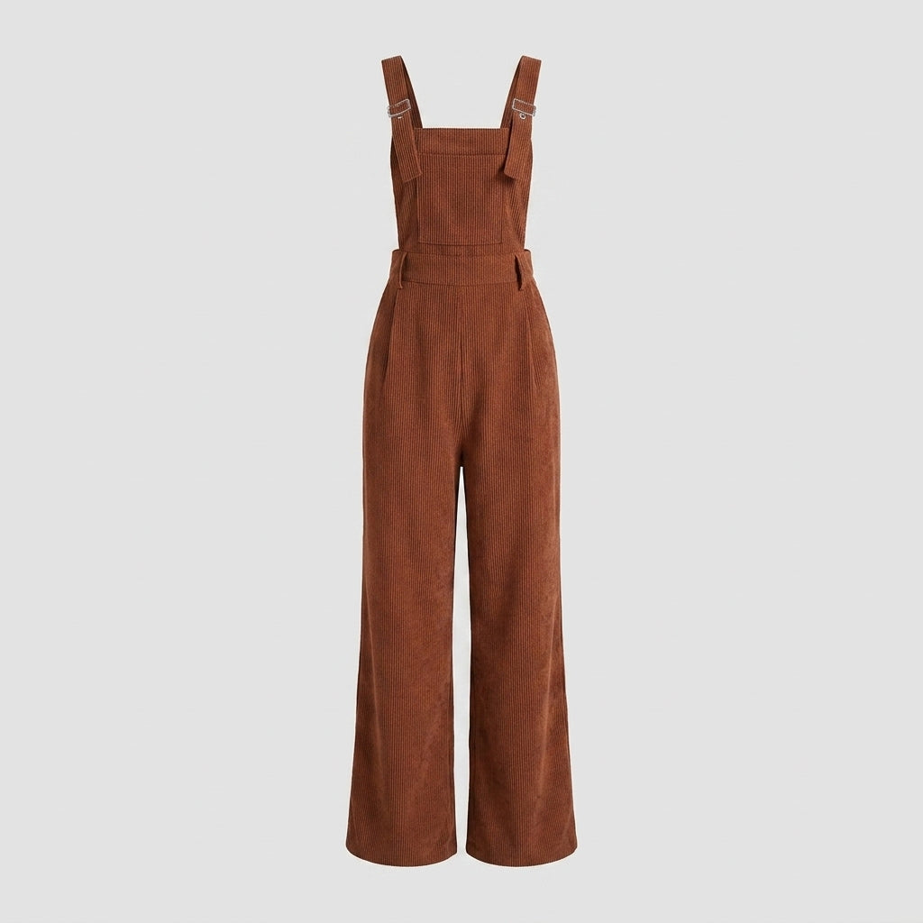 Avenora | Corduroy jumpsuit voor dames – Brede schouderbanden