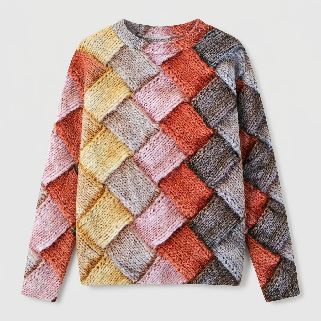 Maristella | Damestrui met Uniek Patroon – Speelse Gebreide Trui met Opvallende Print & Comfortabele Pasvorm