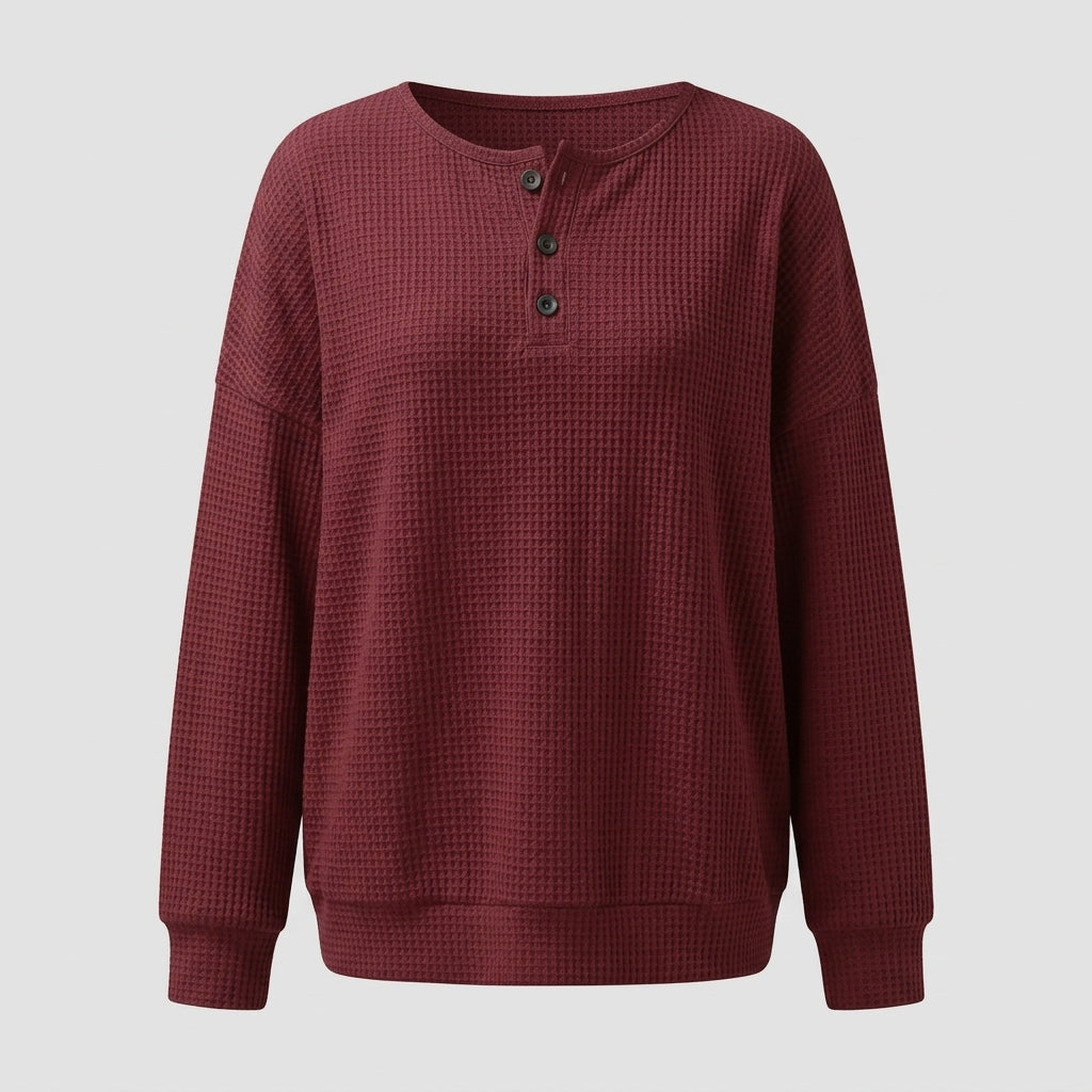 Avenyra | Relaxed damesoverhemd met lange mouwen – Casual top van katoenmix