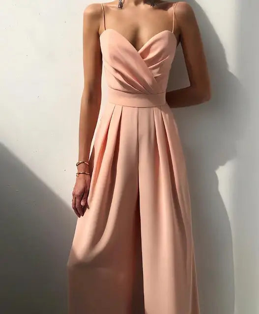 Sorielle | Elegante Jumpsuit met Wijde Broekspijpen – Spaghettibandjes, Formele Avond- & Feestoutfit