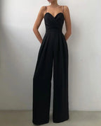 Sorielle | Elegante Jumpsuit met Wijde Broekspijpen – Spaghettibandjes, Formele Avond- & Feestoutfit