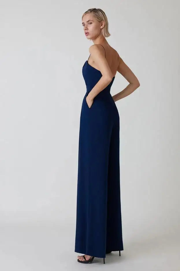 Sorielle | Elegante Jumpsuit met Wijde Broekspijpen – Spaghettibandjes, Formele Avond- & Feestoutfit