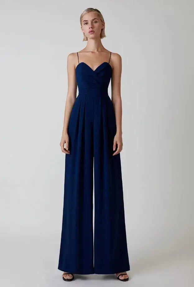 Sorielle | Elegante Jumpsuit met Wijde Broekspijpen – Spaghettibandjes, Formele Avond- & Feestoutfit