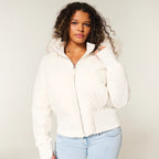 Lirienne | Gewatteerde winterjas voor dames – Korte, warme jas met afneembare capuchon