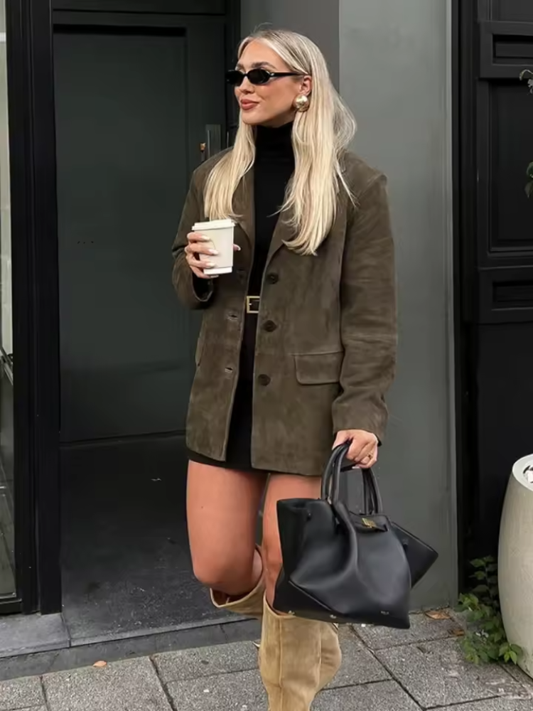 Aaltina | Oversized Winterjas Dames – Warme Polyester Jas met Knoopsluiting & Zijzakken