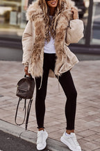 Elisia | Dames Winterjas met Capuchon – Lange Parka met Imitatiebont, Winddicht & Warm