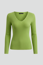 Elowyn | Damestrui met V-hals – Zacht, fijn gebreid, lange mouwen, pullover met relaxte pasvorm