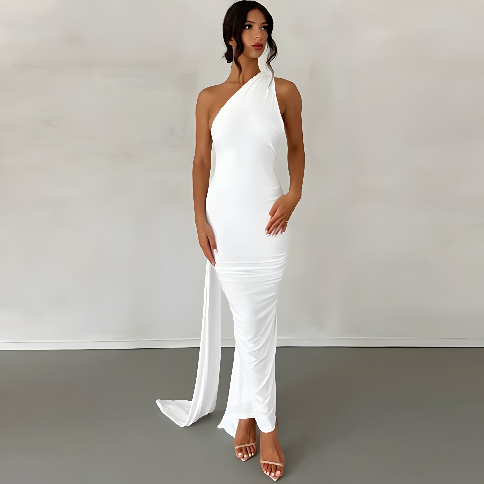 Laria | Elegante lange jurk voor dames – Rugloze maxi-jurk van polyester