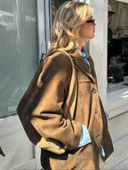 Aaltina | Oversized Winterjas Dames – Warme Polyester Jas met Knoopsluiting & Zijzakken